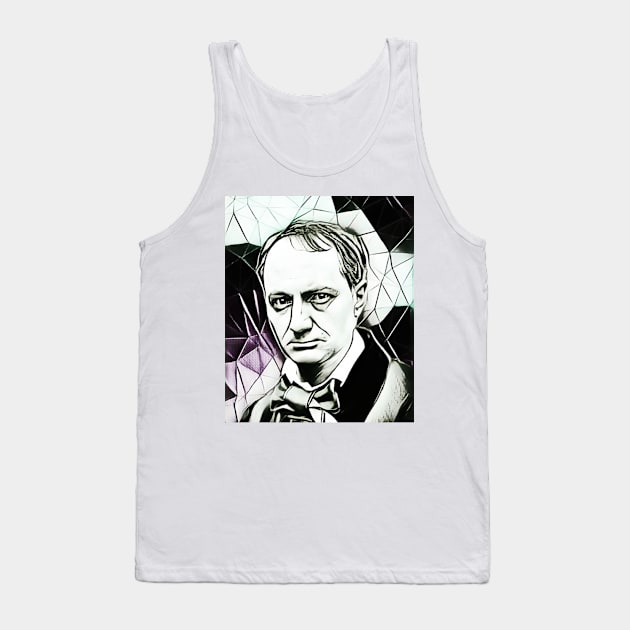 Charles Baudelaire Black and White Portrait | Charles Baudelaire Artwork 3 Tank Top by JustLit